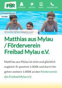 Matthias gewinnt – und das Freibad Mylau gleich mit!